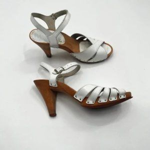 Vintage Krone Wooden Sandal Made In Denmark Women's Size 6